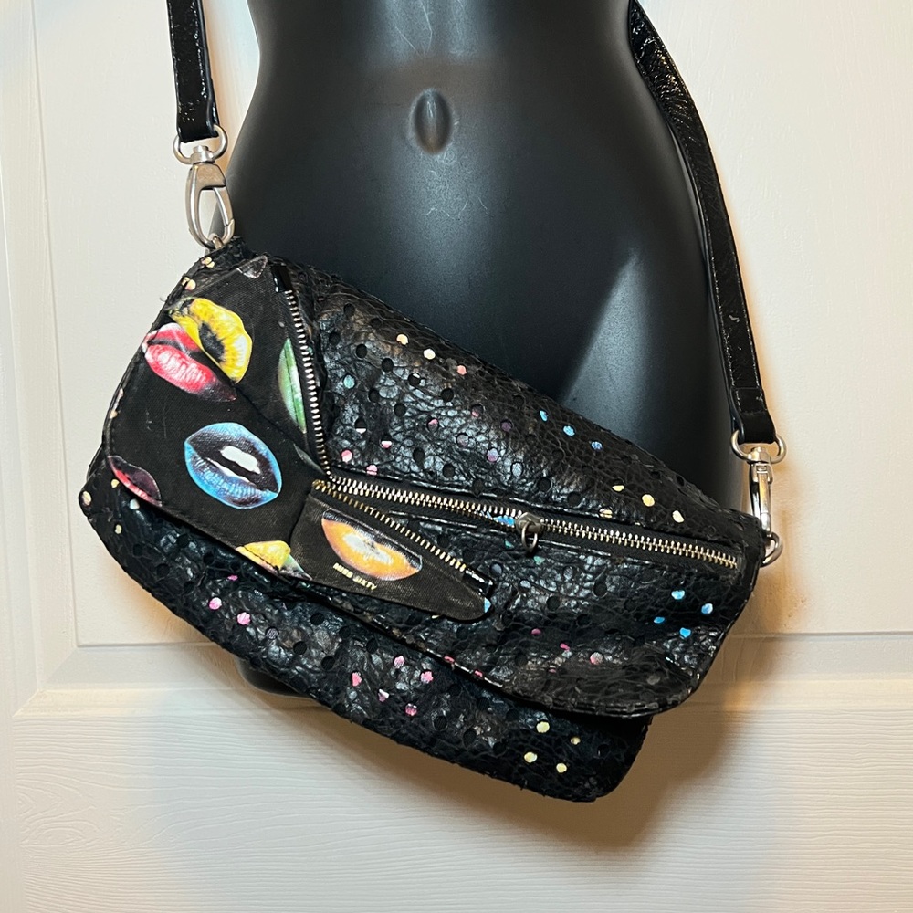 Vintage Y2K Miss Sixty Shoulder Clutch Bag Handbag Kisses Lips Girly Cute